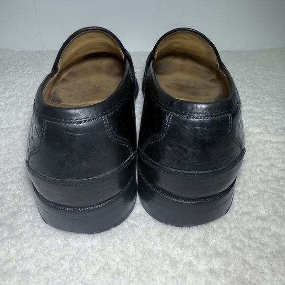 Johnston Murphy Men’s Black  Cellini Black Gator Print Tassel Loafer Shoe 8.5M - Picture 4 of 8